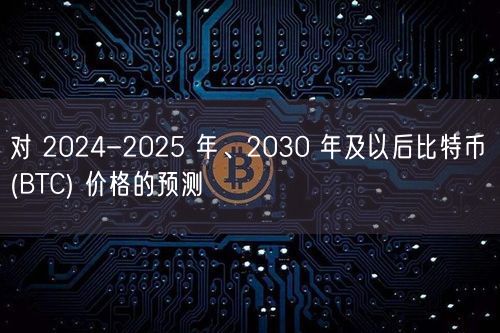 对 2024-2025 年、2030 年及以后比特币 (BTC) 价格的预测